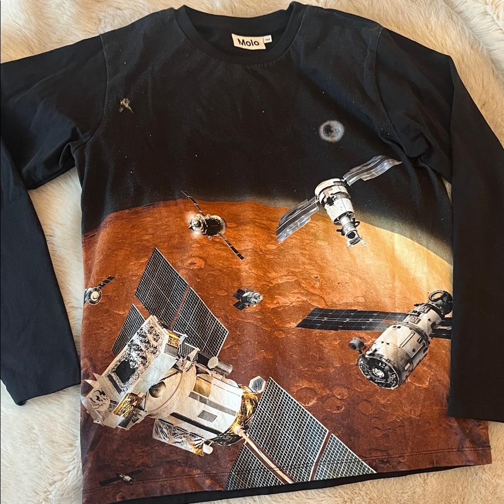 Molo Cosmic Satellite Long Sleeve Tee - Black and Brown